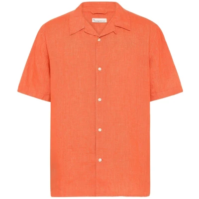 Hemd Kurzarm Box Leinen Orange