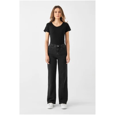 Jeans Dew Flared Black Denim