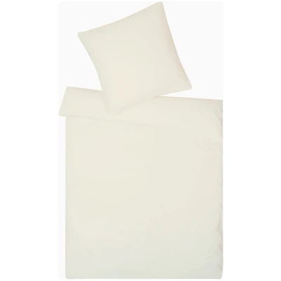 Jersey-Bettwäsche-Garnitur aus reiner Bio-Baumwolle, natur 80 x 80 + 155 x 220 cm