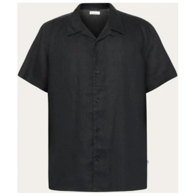 Knowledge Cotton Apparel Box Fit Short Sleeved Linen Shirt