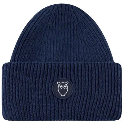 KnowledgeCotton Apparel Big Rib Beanie-Mütze aus Lammwolle