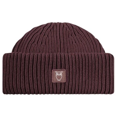 KnowledgeCotton Apparel Big Rib Low Mütze aus Lammwolle