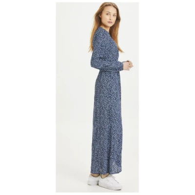 KnowledgeCotton Apparel Maxi Kleid - ORCHID Flower Print Wrap Dress - aus EcoVero