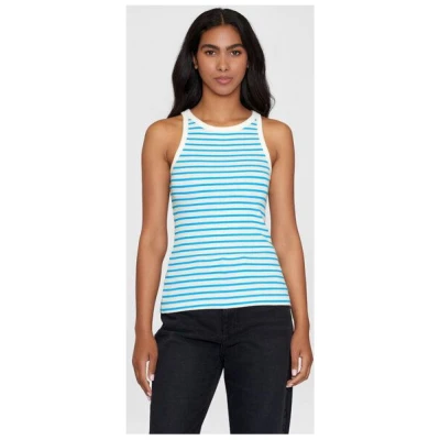 KnowledgeCotton Apparel Tanktop - Striped racer rib top - aus Bio-Baumwolle