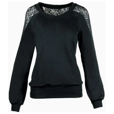LASALINA Elegantes warmes Sweatshirt mit Spitze