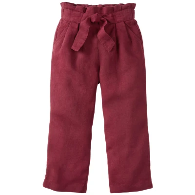 Leinenhose aus reinem Leinen, granat 110/116