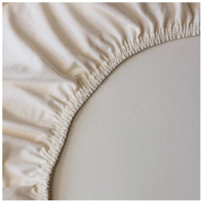 Lesen - Design-Bettwäsche Spannbettlaken aus Bio-Baumwolle für Doppelbett - Farbe Natur