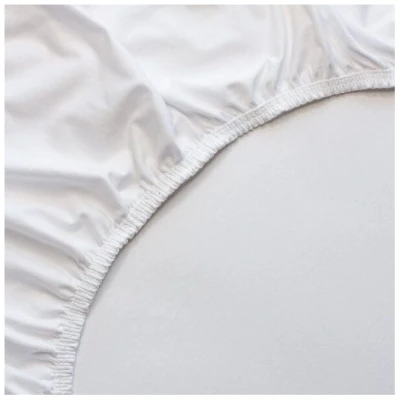 Lesen - Design-Bettwäsche Spannbettlaken aus Bio-Baumwolle für Doppelbett - Farbe Weiss