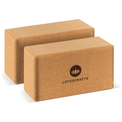 Lotuscrafts 2er Set - Yogablock Kork Supra Grip