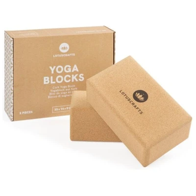 Lotuscrafts 2er Set - Yogablock Kork Supra Grip