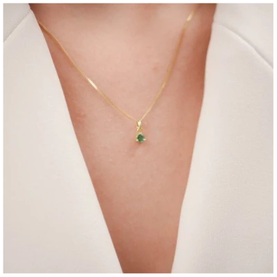 MUNICH JEWELS Kette Geburtsstein Mai Smaragd