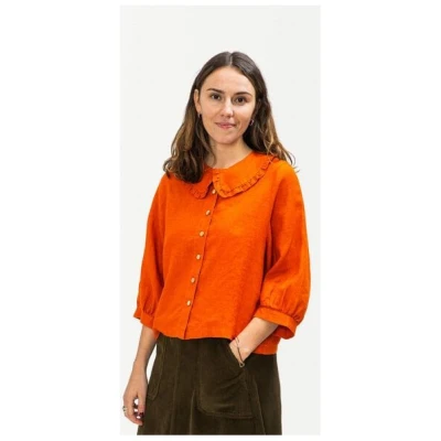 Matona Vintage Bluse für Frauenmit romantischem Rüschenkragen / Everyday Blouse