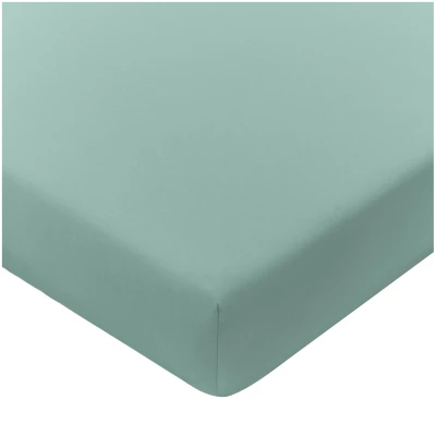 Satin-Spannbetttuch aus reiner Bio-Baumwolle, jade 100 x 200 cm