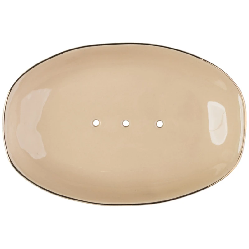 Seifenschale CLASSIC beige mit Goldrand