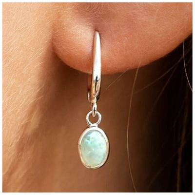 Spirit of Island 925 Silber Ohrringe australischer Opal |Geburtsstein Oktober