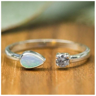 Spirit of Island Silber Ring | Opal & Diamant