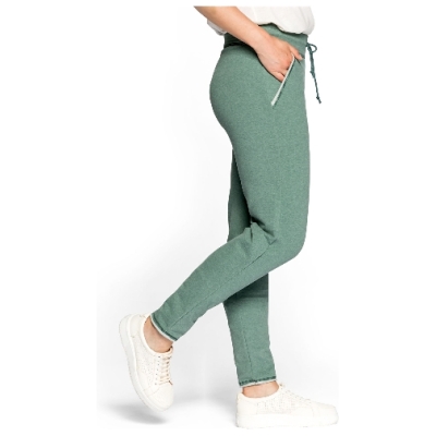 Sweathose im Jogging Style aus Bio-Baumwolle, jade melange 36/38