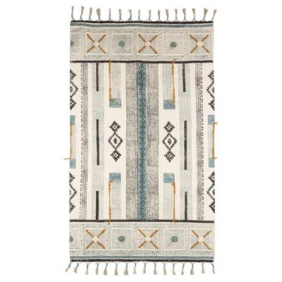 TRANQUILLO Teppich mit Muster, Good Weave-zertifiziert, 150 x 90 cm mit Fransen (BS193, BS194, BS195)