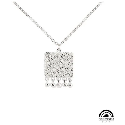 Verdelia Lange Silber Kette mit Anhänger - Fairmined Schmuck
