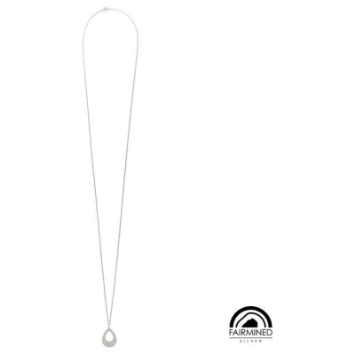 Verdelia Lange Silber Kette mit Tropfen-Anhänger - Fairmined Schmuck
