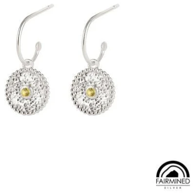 Verdelia Silber Creolen Ohrringe mit fairen Saphiren - Fairmined Schmuck