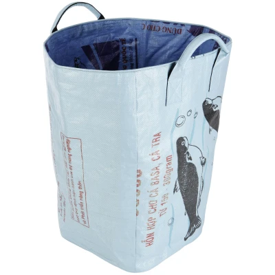 Wäschesammler aus Recycling-Material groß, blau 61L