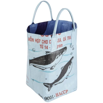 Wäschesammler aus Recycling-Material klein, blau
