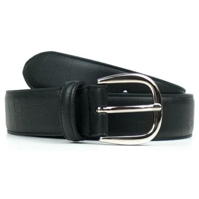 Will's Vegan Shop D-Ring-Gürtel, 3 cm Schwarz Herren