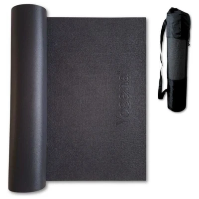 Yosana Yogamatte inkl. Tragetasche u. 7 Tage Video Kurs, Made in Germany, OEKO-TEX100 mit 100% Grünstrom hergestellt (Anthrazit)