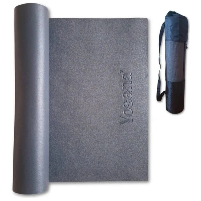 Yosana Yogamatte inkl. Tragetasche u. 7 Tage Video Kurs, Made in Germany, OEKO-TEX100 mit 100% Grünstrom hergestellt (Grau)
