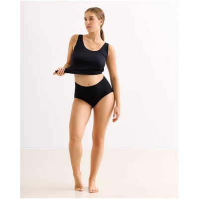 erlich textil Light Touch High Waist Slip für Frauen aus Modal (TENCEL™) in schwarz