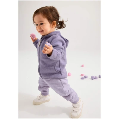 hessnatur Baby Softfleece Hose aus Bio-Baumwolle - lila - Größe 74/80