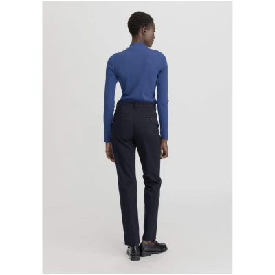 hessnatur Damen Chino Straight Leg Regular aus Bio-Baumwolle - blau - Größe 34