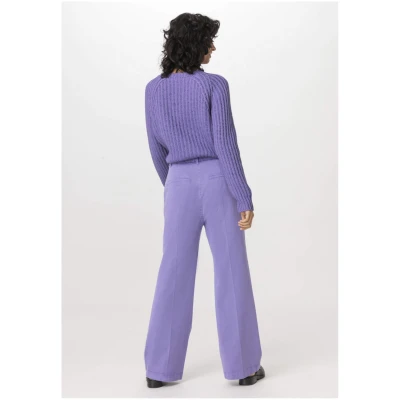 hessnatur Damen Hose Bundfalte Relaxed aus TENCEL™ Lyocell mit Bio-Baumwolle - lila - Größe 36