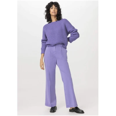 hessnatur Damen Hose Bundfalte Relaxed aus TENCEL™ Lyocell mit Bio-Baumwolle - lila - Größe 36