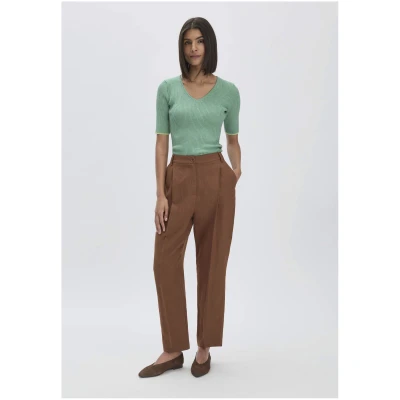 hessnatur Damen Hose Straight Leg Relaxed aus Leinen - braun - Größe 34