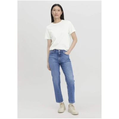 hessnatur Damen Jeans BEA High Rise Straight aus Bio-Denim - blau - Größe 32/29