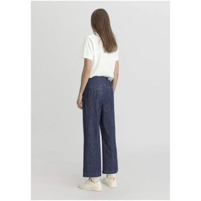 hessnatur Damen Jeans Culotte Regular aus Bio-Denim mit Kapok - blau - Größe 34