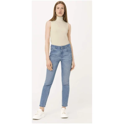 hessnatur Damen Jeans HANNA High Rise Mom aus Bio-Denim - blau - Größe 25/30