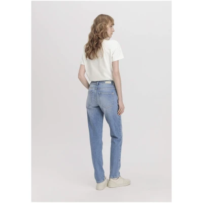 hessnatur Damen Jeans HANNA High Rise Mom aus Bio-Denim - blau - Größe 27/32