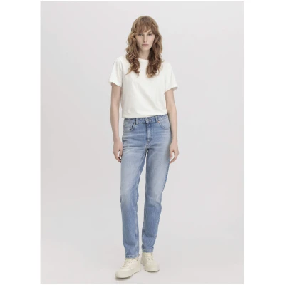 hessnatur Damen Jeans HANNA High Rise Mom aus Bio-Denim - blau - Größe 27/32