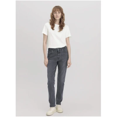 hessnatur Damen Jeans HANNA High Rise Mom aus Bio-Denim - schwarz - Größe 30/30