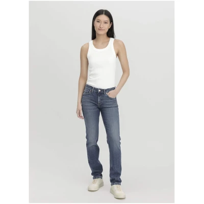 hessnatur Damen Jeans MARIE Mid Rise Straight aus Bio-Denim - blau - Größe 27/30