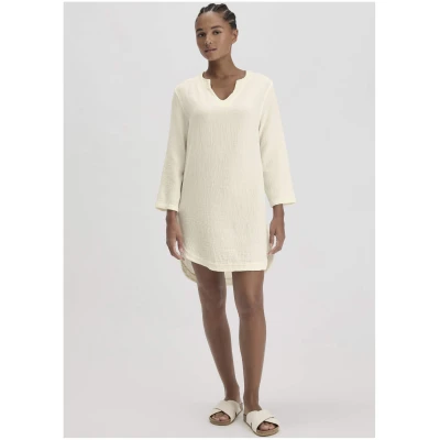hessnatur Damen Musselin Nachthemd Relaxed PURE COMFORT aus Bio-Baumwolle - natur - Größe 34