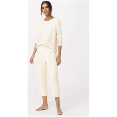 hessnatur Damen Pyjama PURE COTTON aus Bio-Baumwolle - natur - Größe 36