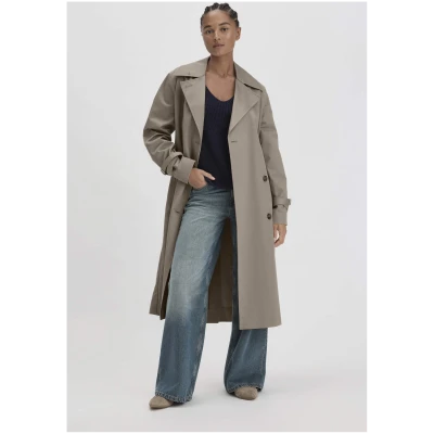 hessnatur Damen Trenchcoat Relaxed NATURE SHELL aus Bio-Baumwolle - beige - Größe 34