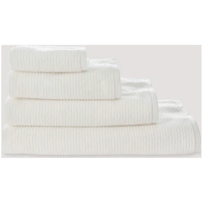hessnatur Frottee-Handtuch feiner Streifen aus Bio-Baumwolle - weiß - Größe 67x140 cm