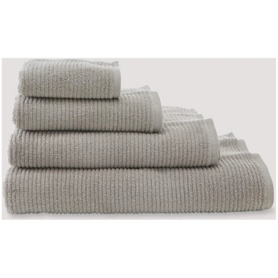 hessnatur Frottier Handtuch Rippstruktur aus Bio-Baumwolle - beige - Größe 100x180 cm