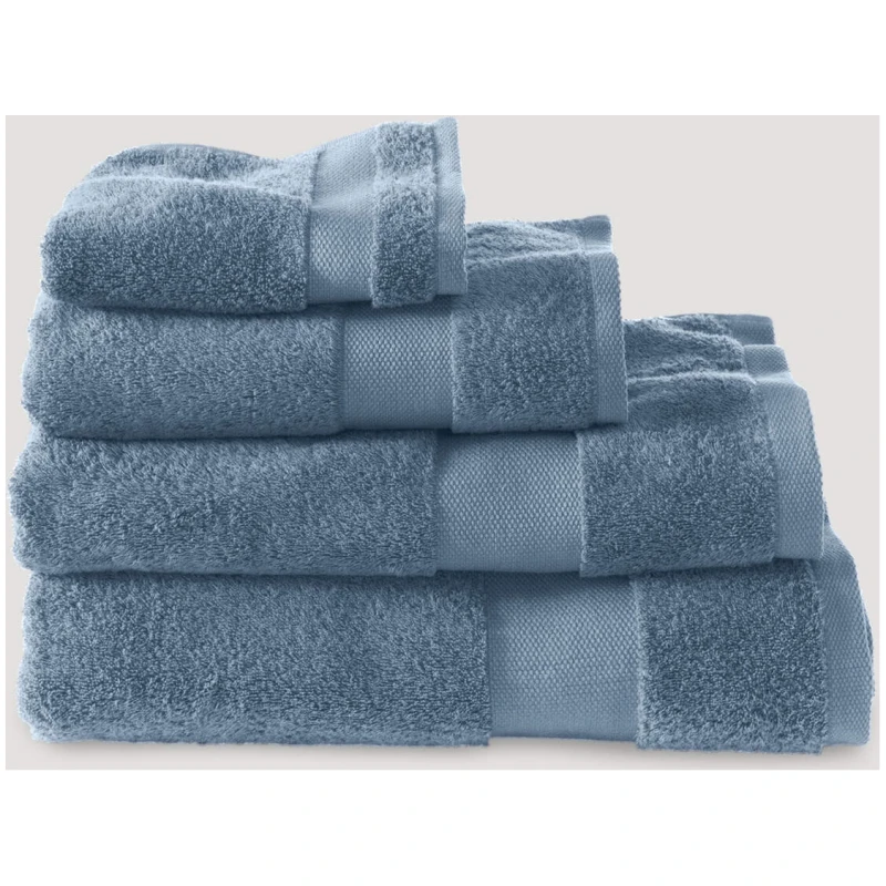 hessnatur Frottier Handtuch aus Bio-Baumwolle - blau - Größe 50x100 cm