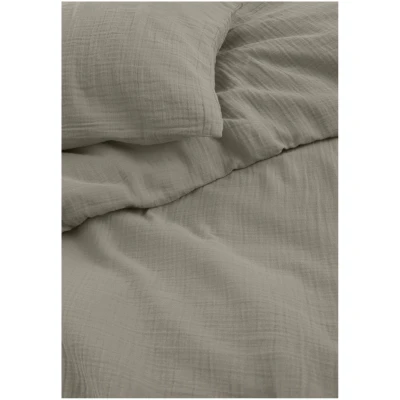 hessnatur Musselin Bettwäsche-Set aus Bio-Baumwolle - grün - Größe 135x200 / 40x80 cm